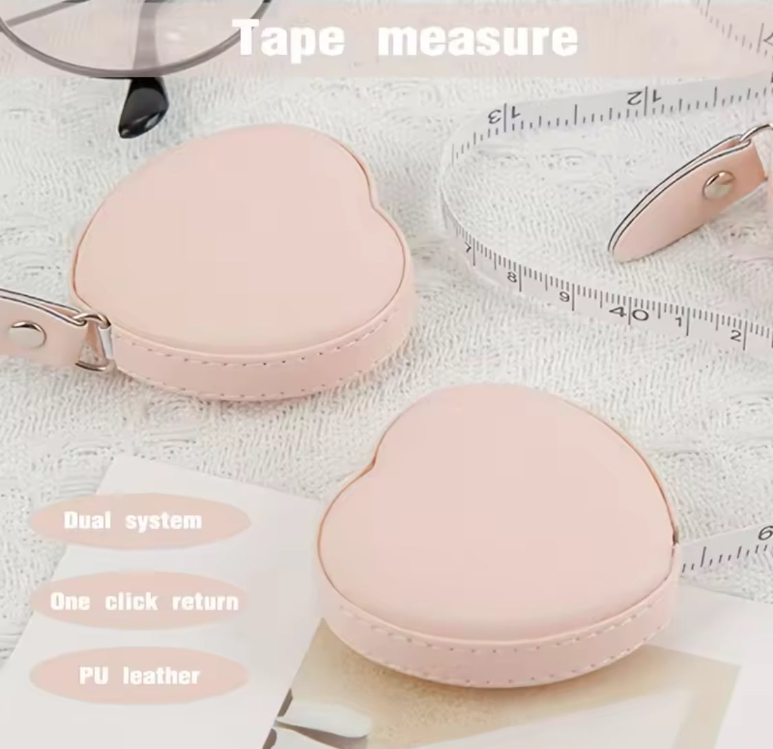 Cute Heart Shape Measuring Tape, Portable Soft Leather Measuring Tape, Mini Ruler for Body Measuring Tool Cute Heart Shape Measuring Tape, Portable Soft Leather Measuring Tape, Mini Ruler for Body Measuring Tool